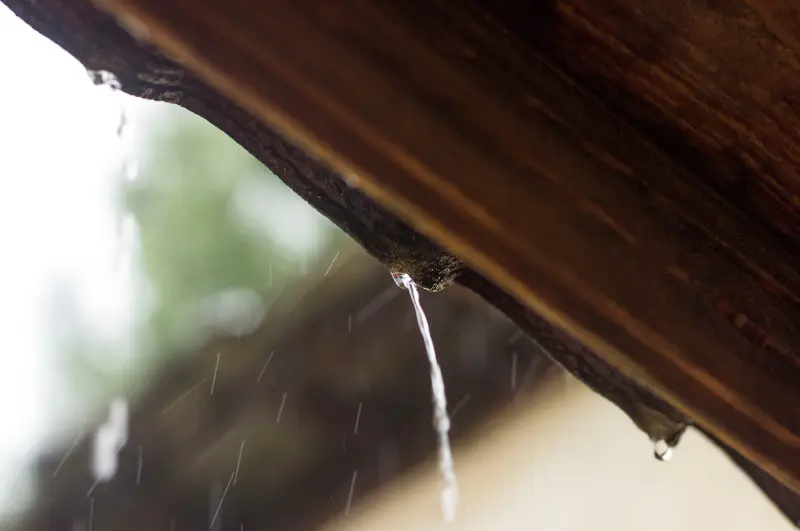 Water running off of roof