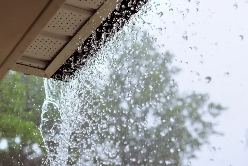 Heavy Rainfall and Overflowing Gutters